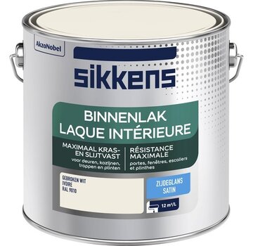 Sikkens binnenlak zijdeglans RAL 9010 gebroken wit 2,5 liter