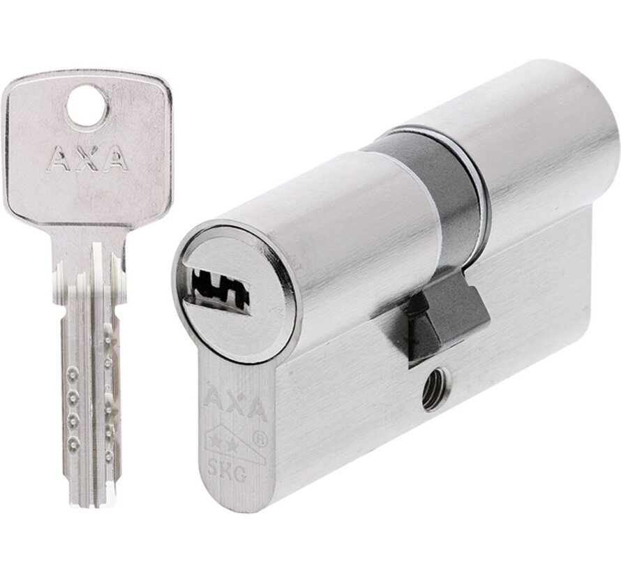 AXA Dubbel Cilinderslot - 30/30 mm - Comfort Security - Veiligheidscilinder Vernikkeld - SKG** - incl. 3 sleutels
