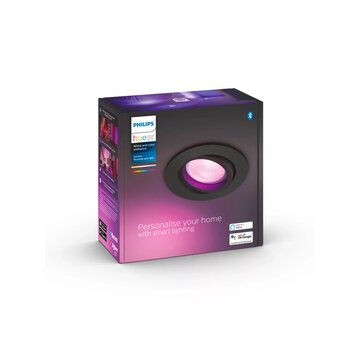 Philips Hue Centura Inbouwspot Rond (1-pack) Zwart – White & Color Ambiance, Dimbaar, GU10