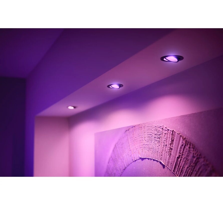 Philips Hue Centura Inbouwspot Rond (1-pack) Zwart – White & Color Ambiance, Dimbaar, GU10