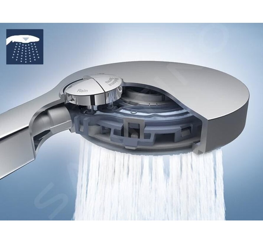 Grohe Vitalio Rain 130 Handdouche – 4 Straalsoorten, Chroom, Ø 130 mm
