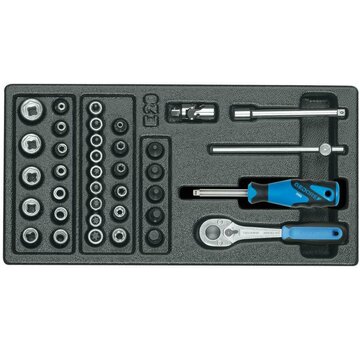 Gedore 1500 ES-20 Dopsleutel-set 1/4" in 1/3 Gereedschapsmodule – 37-delige Set met Diverse Dopsleutels en Accessoires