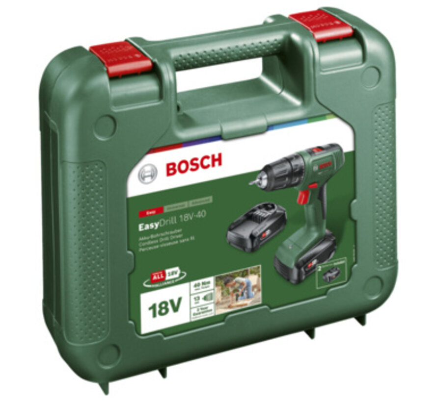 Bosch EasyDrill 18V Accuboormachine (Incl. 2 Accu's & Lader)