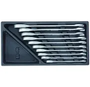 Gedore 1500 ES-7 R Ringratel-steeksleutelset in 1/3 Gereedschapsmodule – 10-delige Set met Maten 8 t/m 19 mm