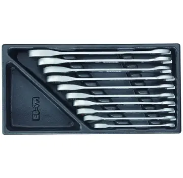 Gedore 1500 ES-7 R Ringratel-steeksleutelset in 1/3 Gereedschapsmodule – 10-delige Set met Maten 8 t/m 19 mm