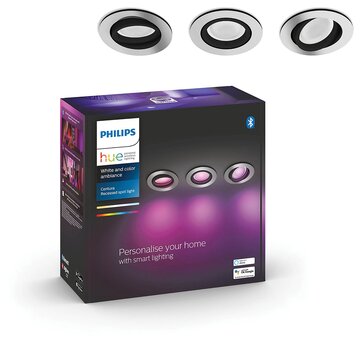 Philips Hue GU10 Centura White Color Ambiance Inbouwspot 3-Pack Aluminium Rond