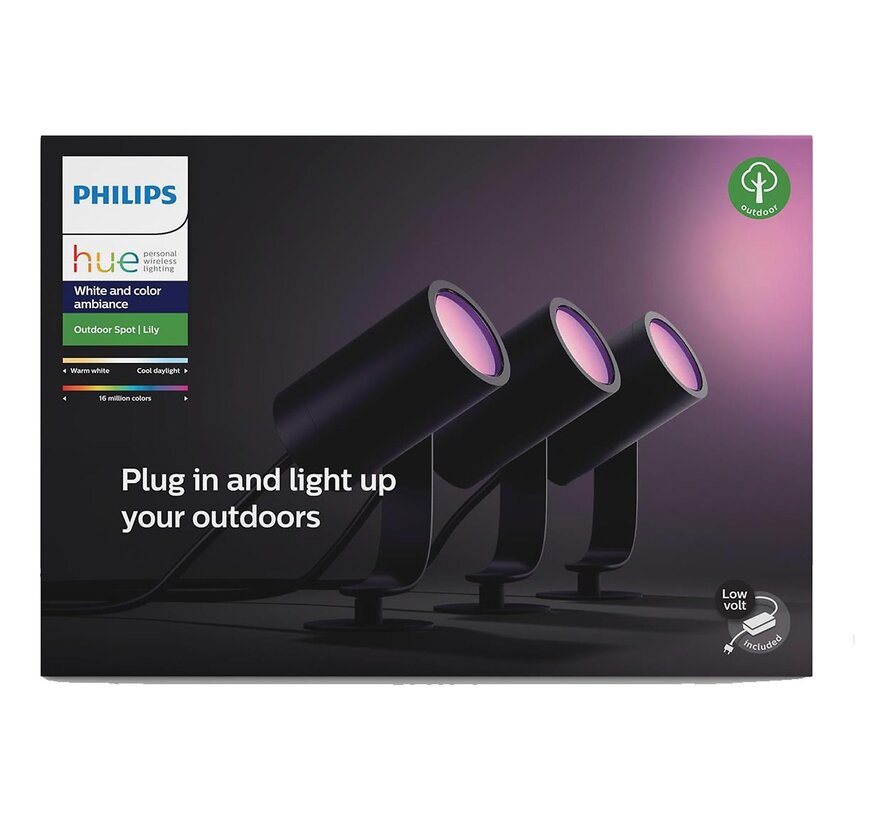 Philips Hue Outdoor Lily Sokkel (Starter Pack 3 stuks)
