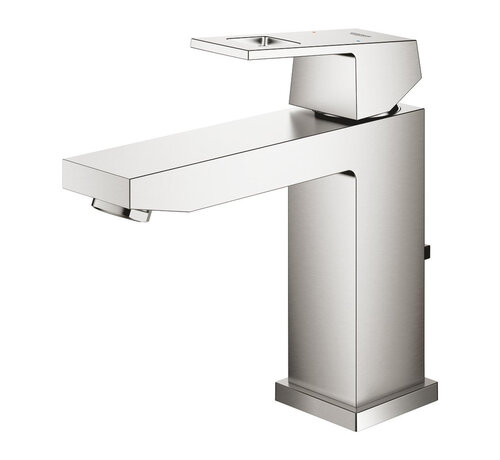 Grohe Eurocube m-size wastafelmengkraan met waste Supersteel