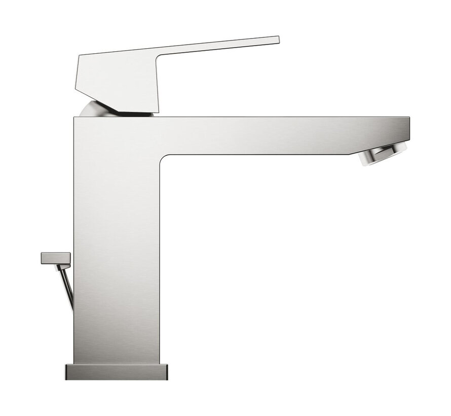 Grohe Eurocube m-size wastafelmengkraan met waste Supersteel