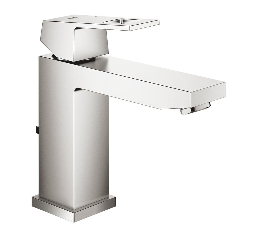 Grohe Eurocube m-size wastafelmengkraan met waste Supersteel