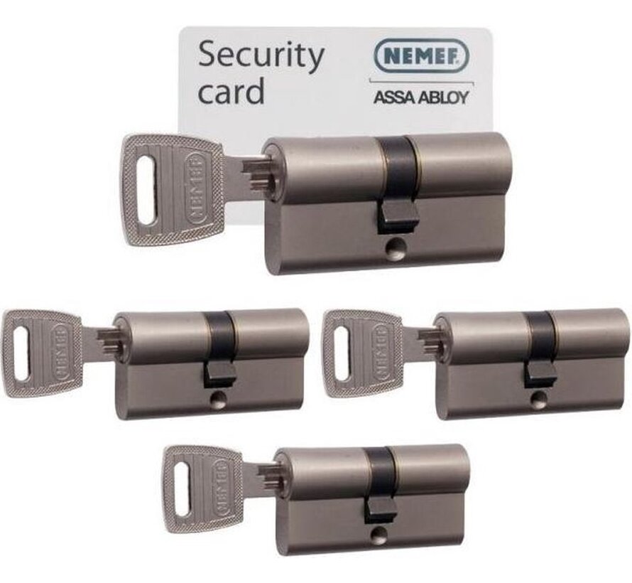 Nemef Veiligheidscilinder 142/9 Keersleutel 30/30 SKG3 4st