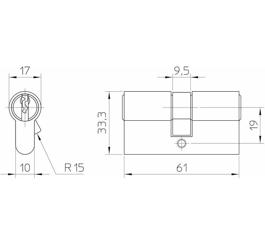 Nemef veiligheidscilinder 30/30 mm SKG 3-sterren gelijksluitend (2 stuks)
