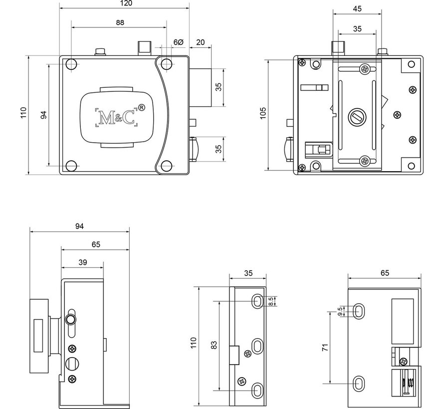M&C Veiligheidsoplegslot SKG 2-sterren Links