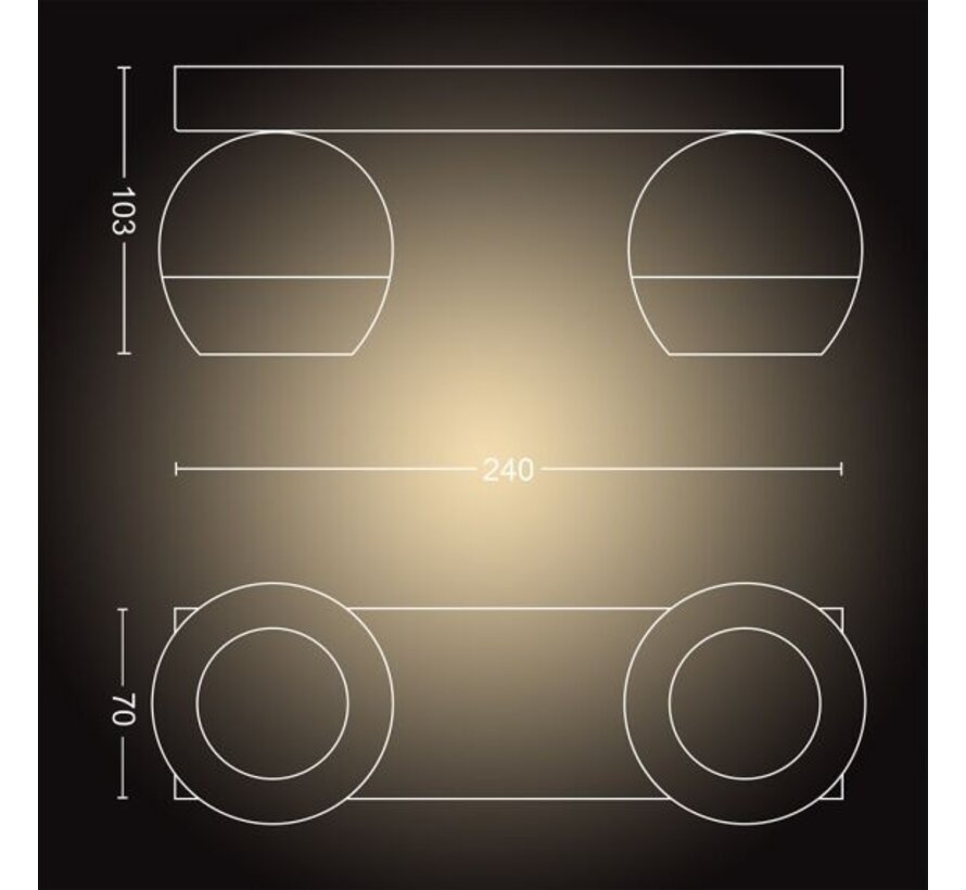 Philips Hue Buckram 2-Spot opbouwspot White Ambiance Zwart