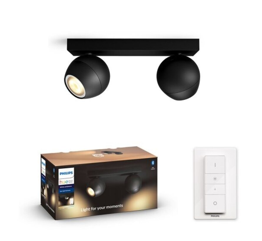 Philips Hue Buckram 2-Spot opbouwspot White Ambiance Zwart