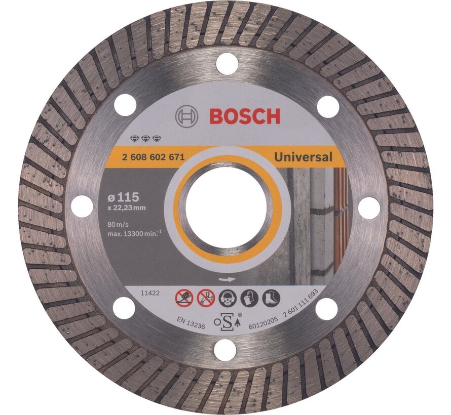 Bosch - Diamantdoorslijpschijf Best for Universal Turbo 115 x 22,23 x 2,2 x 12 mm