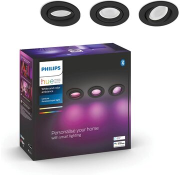 Philips Hue Centura inbouwspot White and Color - rond - Zwart - 3-pack