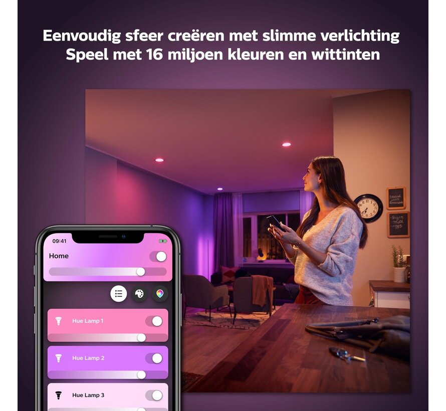 Philips Hue Centura inbouwspot White and Color - rond - Zwart - 3-pack