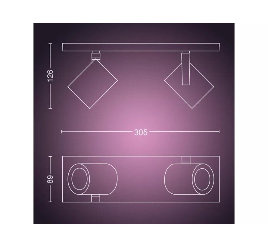 Philips Hue opbouwspot Argenta wit White and Color Ambiance