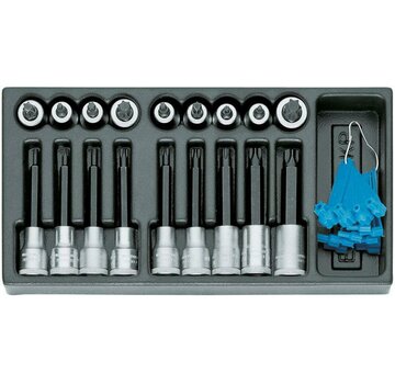 GEDORE 1500 ES-ITX 19 LKP Dopsleutel-Schroevendraaierset 1/2" – 19-delig | 1402226