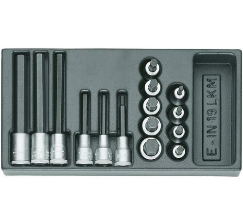 GEDORE 1500 ES-IN 19 LKM Dopsleutel-Schroevendraaierset 1/2" – 15-delig | 1402234