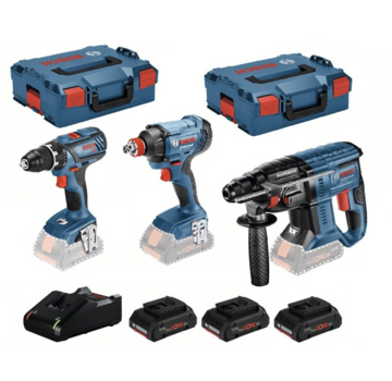 BOSCH Blauw 18V 3-delige Machine Set – Incl. 3 ProCORE 18V 4.0Ah Accu’s & Lader – Combi Kit 0615990L57