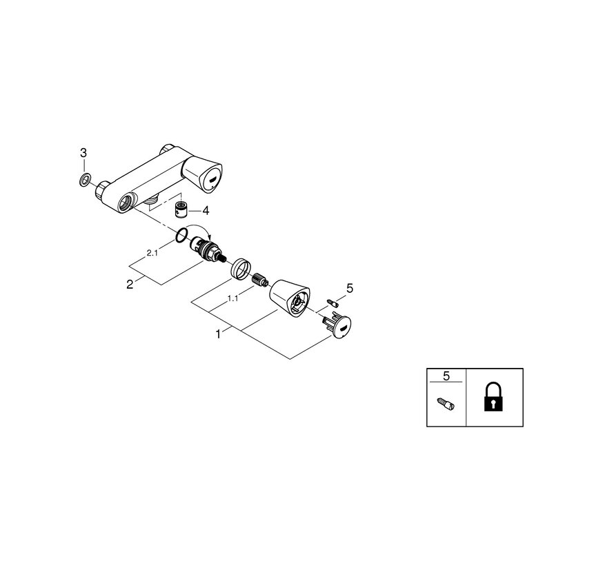 GROHE Costa S Douchekraan – 12 cm Hartafstand – Chroom