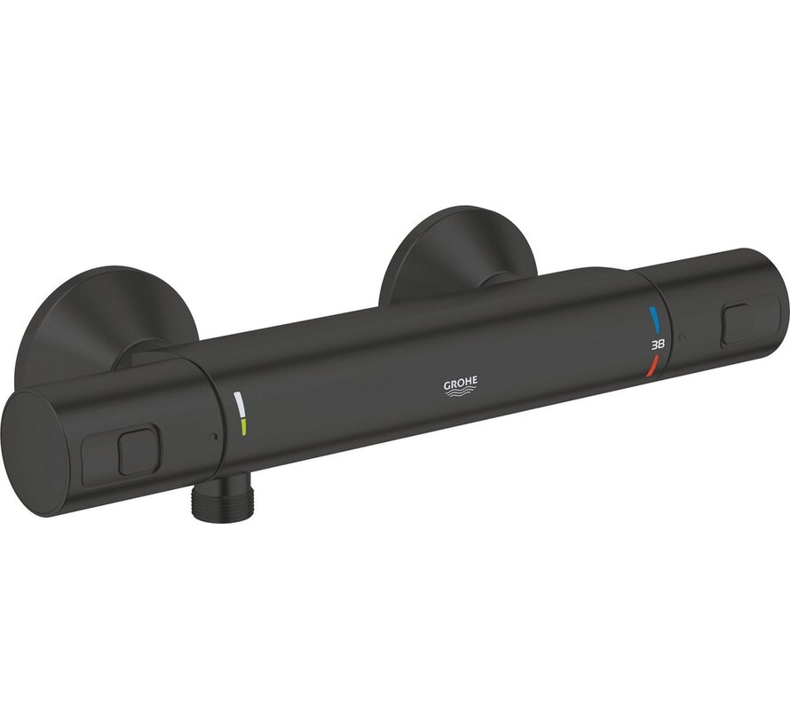 GROHE Precision Start thermostatische douchemengkraan Zwart met S-koppelingen 15 cm