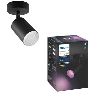 PHILIPS HUE Fugato opbouwspot - wit en gekleurd licht - 1-lichts - zwart