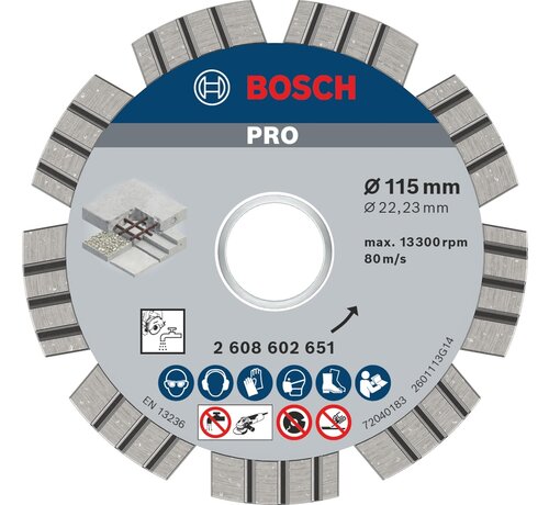 Bosch Diamandschijf Best for Concrete beton diameter 115 x asgat 22.2mm