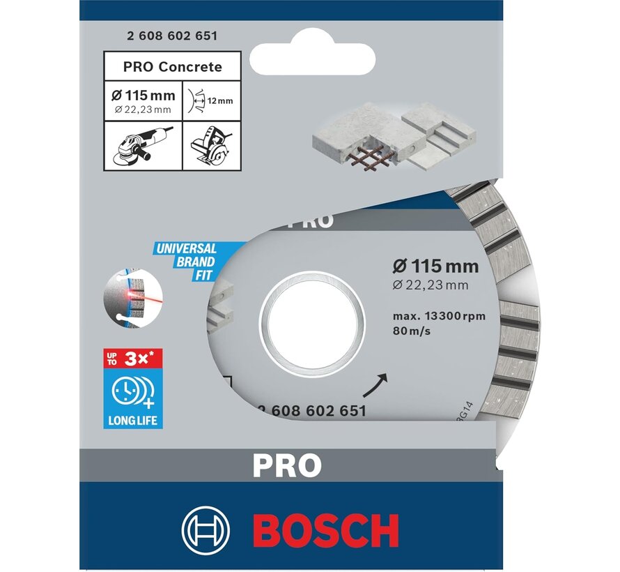 Bosch Diamandschijf Best for Concrete beton diameter 115 x asgat 22.2mm