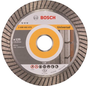Bosch - Diamantdoorslijpschijf Best for Universal Turbo 125 x 22,23 x 2,2 x 12 mm