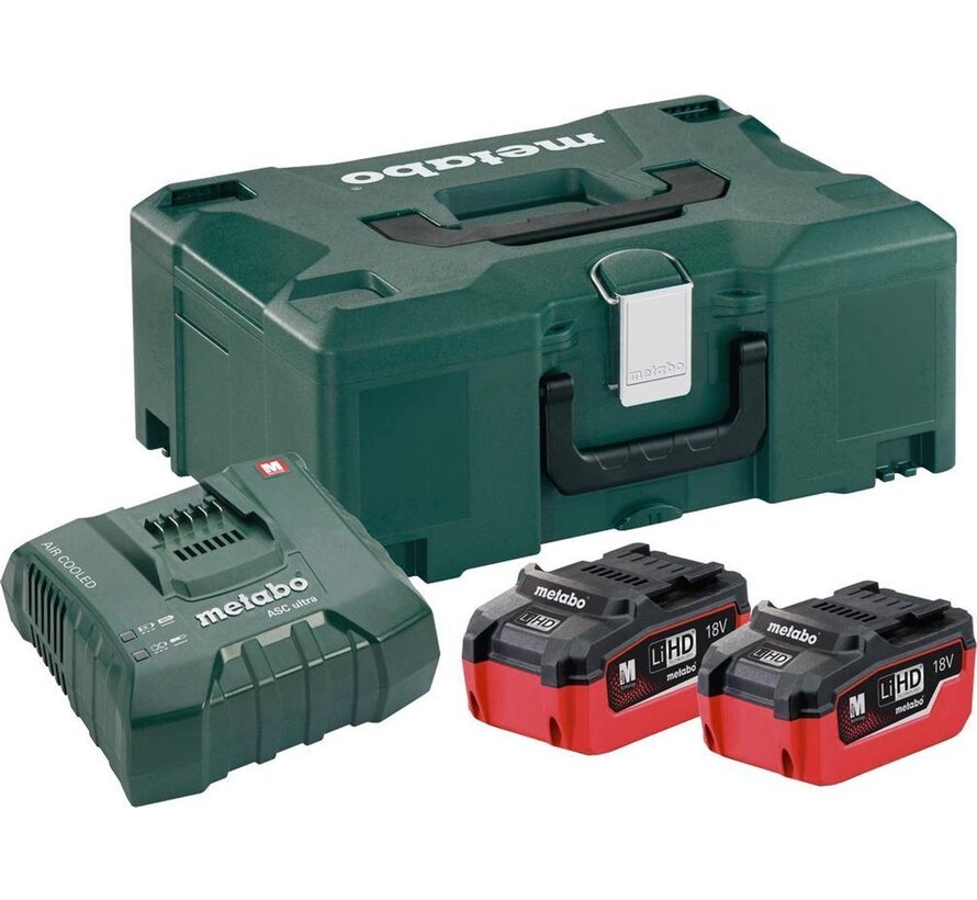 Metabo 18V LiHD accu starterset (2x 5.5Ah) + lader in MetaBox 685077000