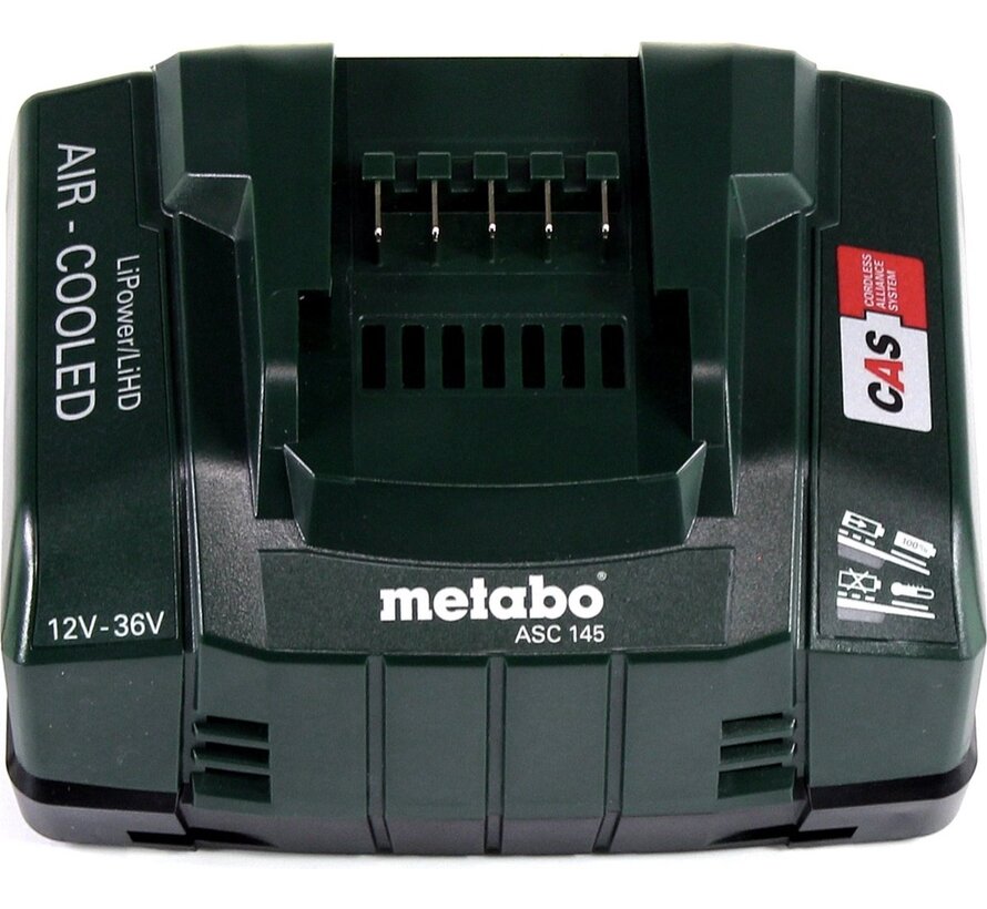 Metabo 18V LiHD accu starterset (2x 5.5Ah) + lader in MetaBox 685077000
