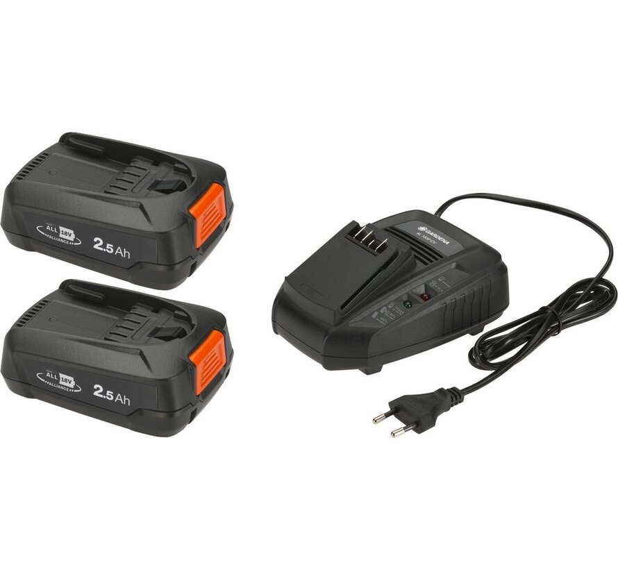 Gardena Startset P4a Qc+2x2.5ah Accu - Accu Power For All
