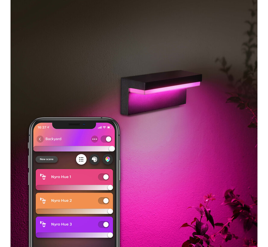 Philips Hue Nyro muurlamp White and Color zwart