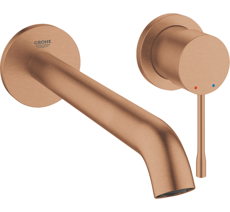 Grohe Essence New 2-gats wastafelmengkraan M-size (wand) exclusief inbouwdeel warm sunset brons geborsteld