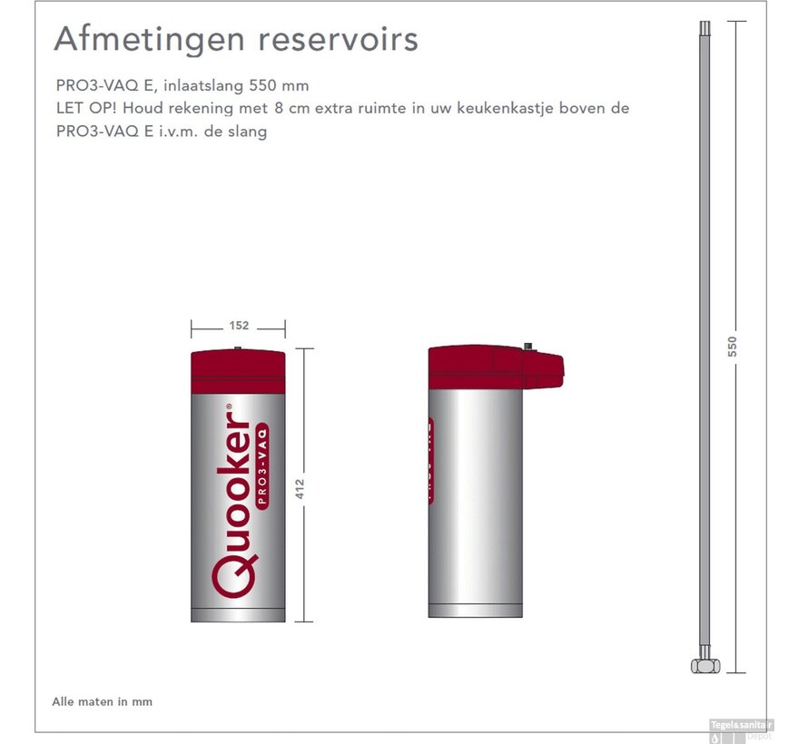 Quooker Boiler PRO3-VAQ reservoir