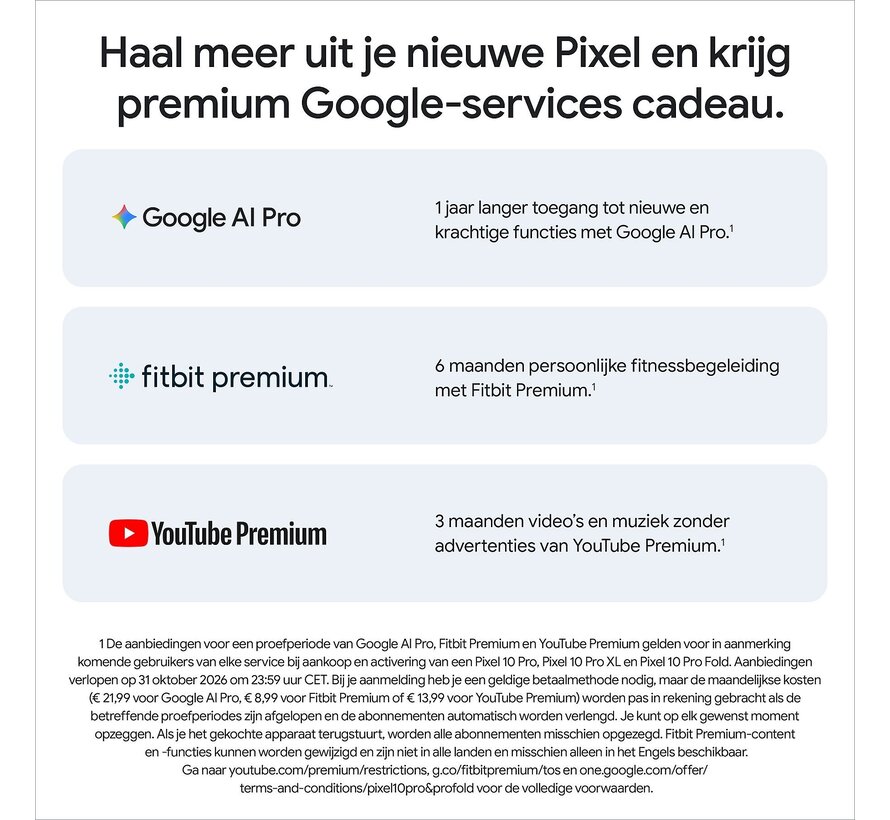 GOOGLE Pixel 10 Pro - 5G - 128 GB Zwart
