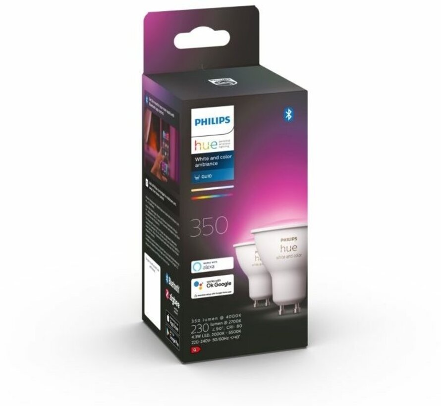 Philips Hue White en Color Ambiance GU10 4.3W (2-pack)