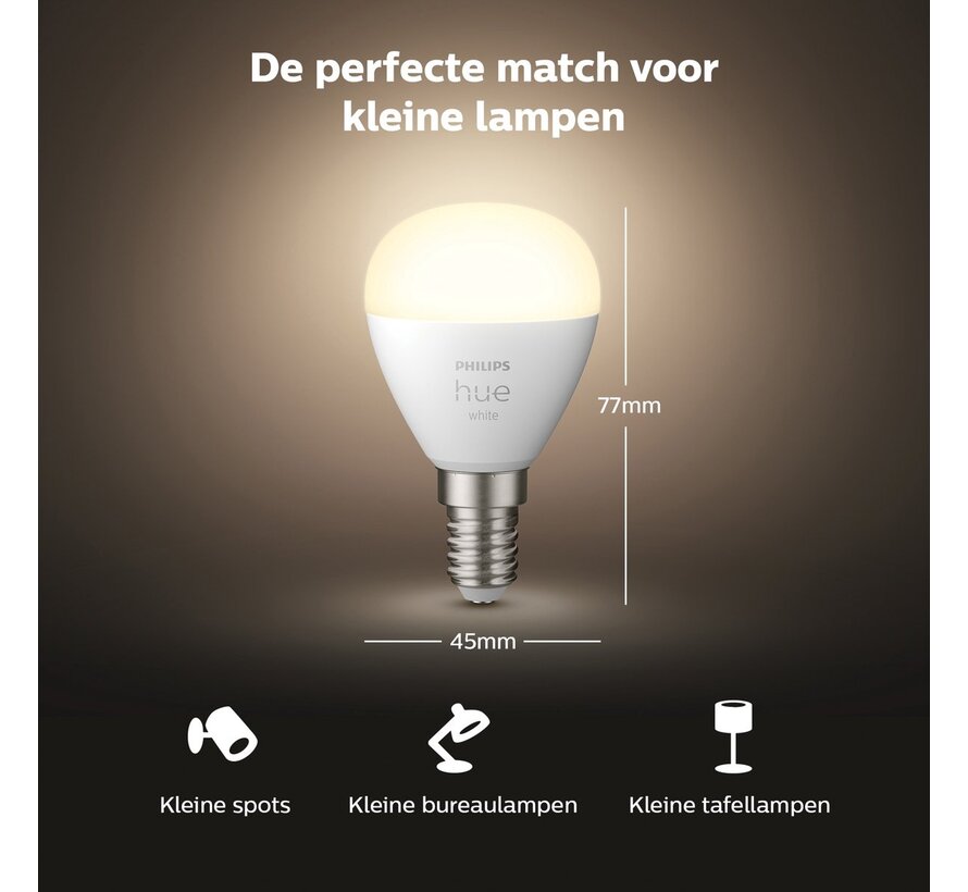 Philips Hue White E14 Kogellamp (met bluetooth) Duopack