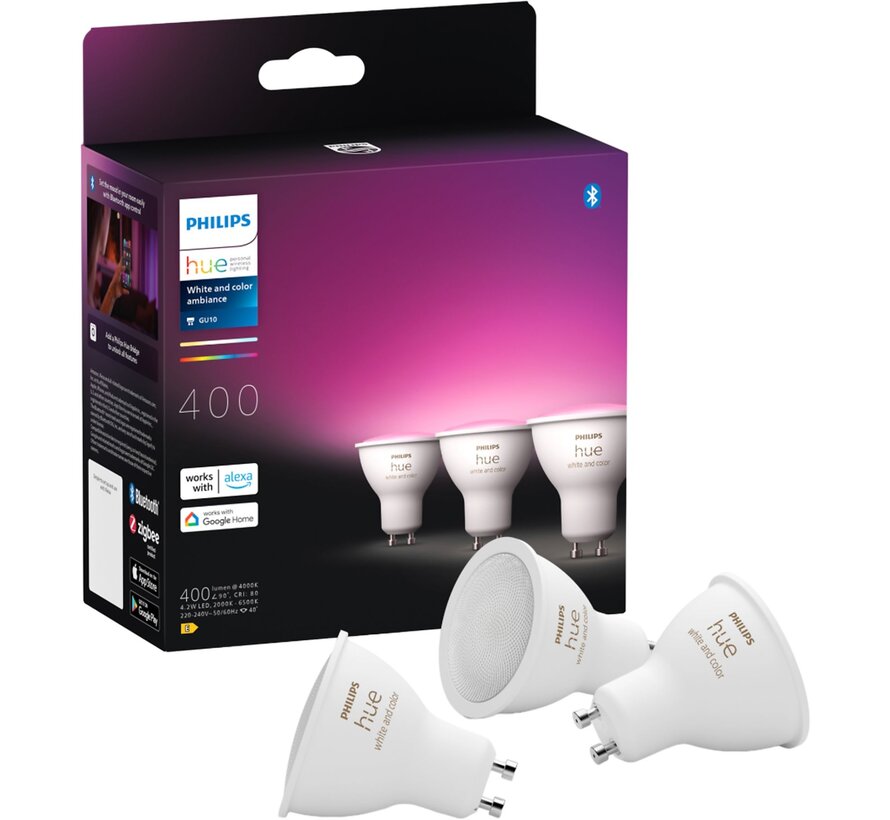 Philips Hue White & Color Ambiance Bluetooth GU10 3-pack