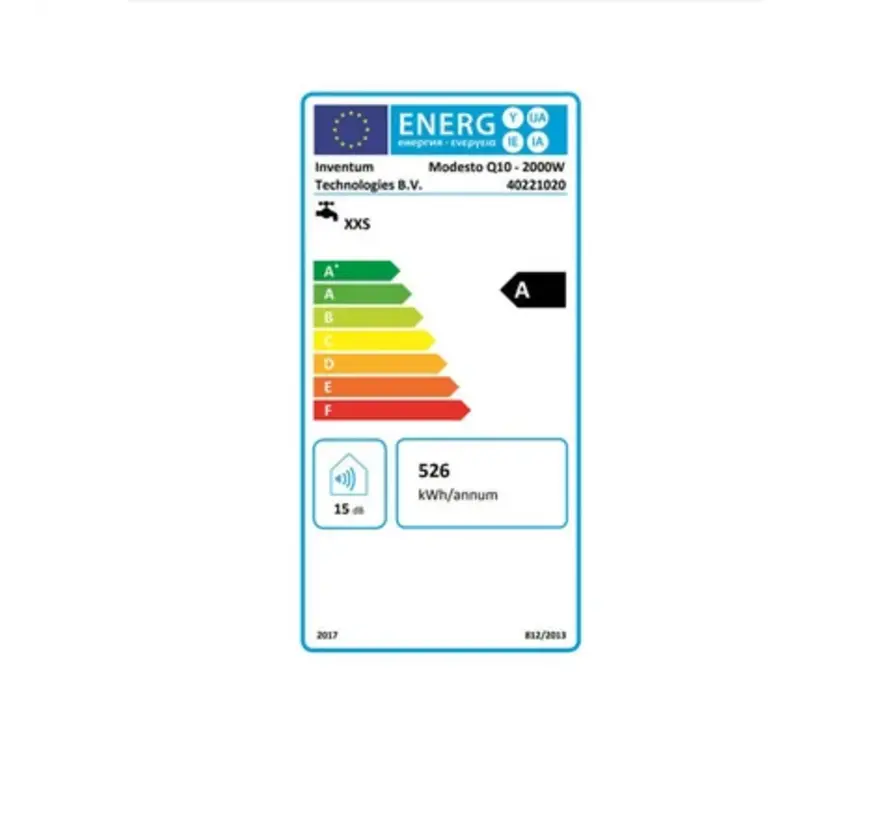 Inventum Q-line 10 liter Modesto elektrische plintboiler 2000 W - Refurbished