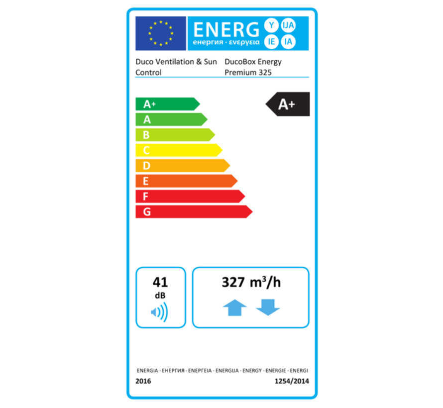 Duco WTW DucoBox Energy 325 1ZH - 1 zone sturing met heater - links - 325 m³/h