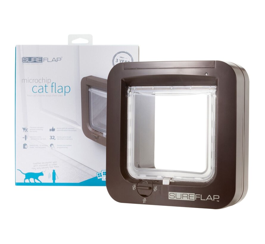 Sureflap Microchip Kattenluik - Kattenluik - 22x13x25 cm Bruin