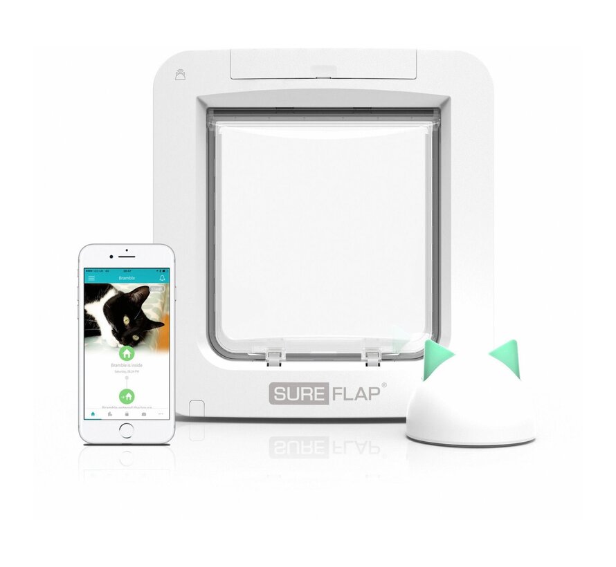 Sureflap Microchip Huisdierluik Connect Bundel - Kattenluik - Wit