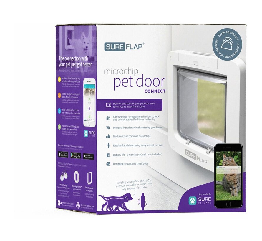 Sureflap Microchip Huisdierluik Connect Bundel - Kattenluik - Wit