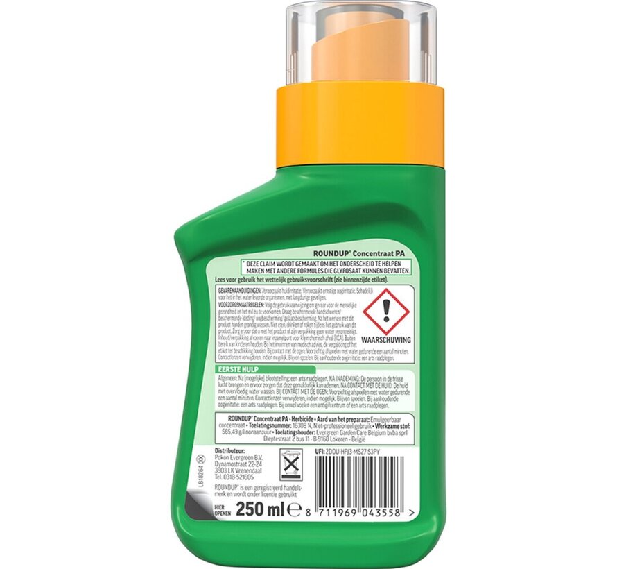 ROUNDUP Totaal Onkruidvrij Concentraat 250 ml