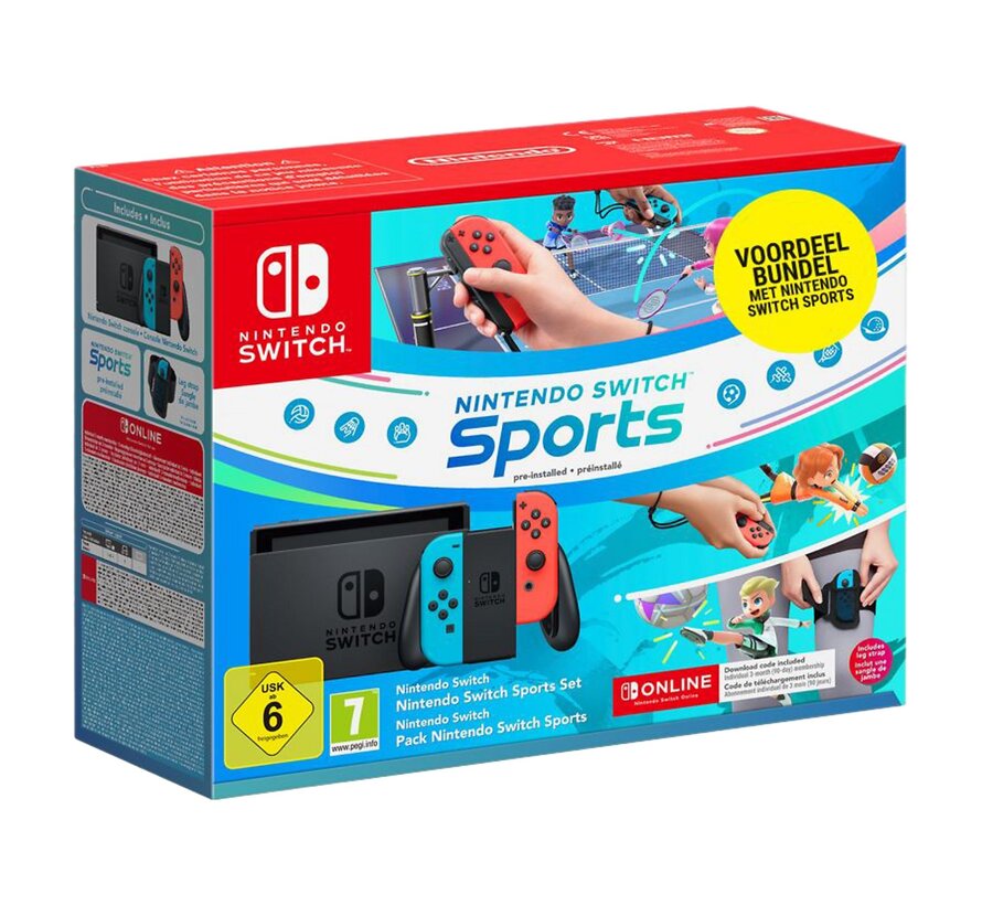 NINTENDO Switch Rood en Blauw - Switch Sports + 3 maanden Nintendo Online