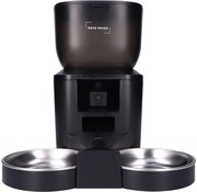 Pets Pride Automatische voerbak kat en hond - Dubbele voederbak met Full HD camera Zwart